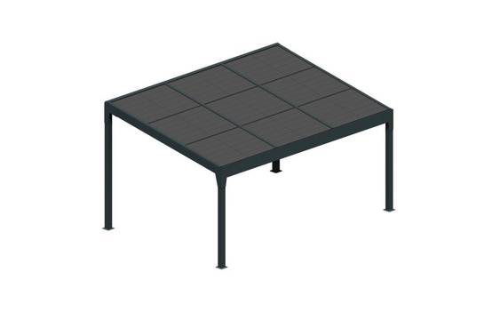 Ombrazur - Carport solaire ENERGY 1 pente Gris anthracite 3,617x3,515m 2400W OMBRAZUR - Image 1