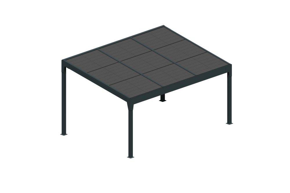 Ombrazur - Carport solaire ENERGY 1 pente Gris anthracite 3,617x3,515m 2400W OMBRAZUR - Image 1