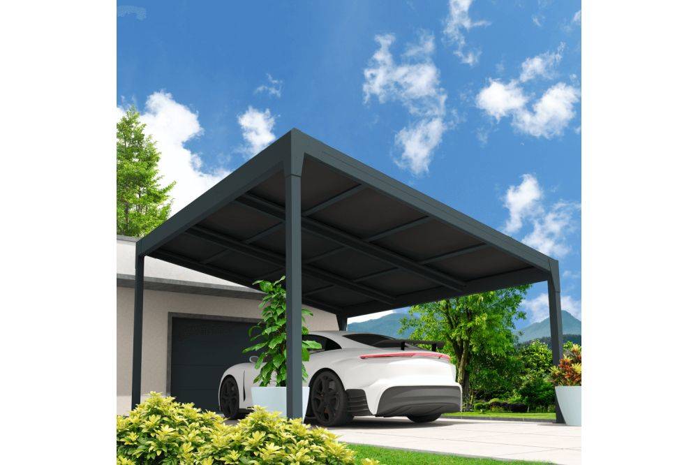 Ombrazur - Carport solaire ENERGY 1 pente Gris anthracite 3,617x3,515m 2400W OMBRAZUR - Image 2