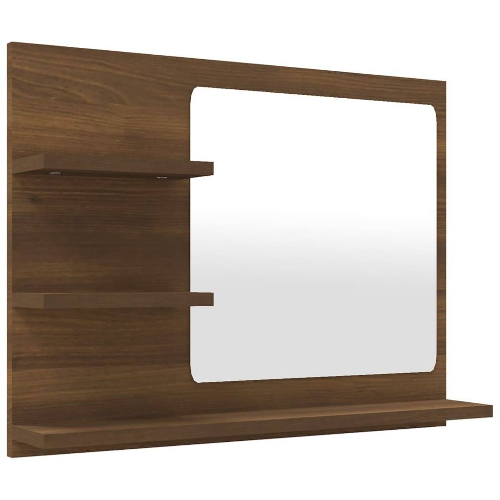Miroir de bain 60 x 10,5 x 45 cm bois d'ingénierie marron - Image 1