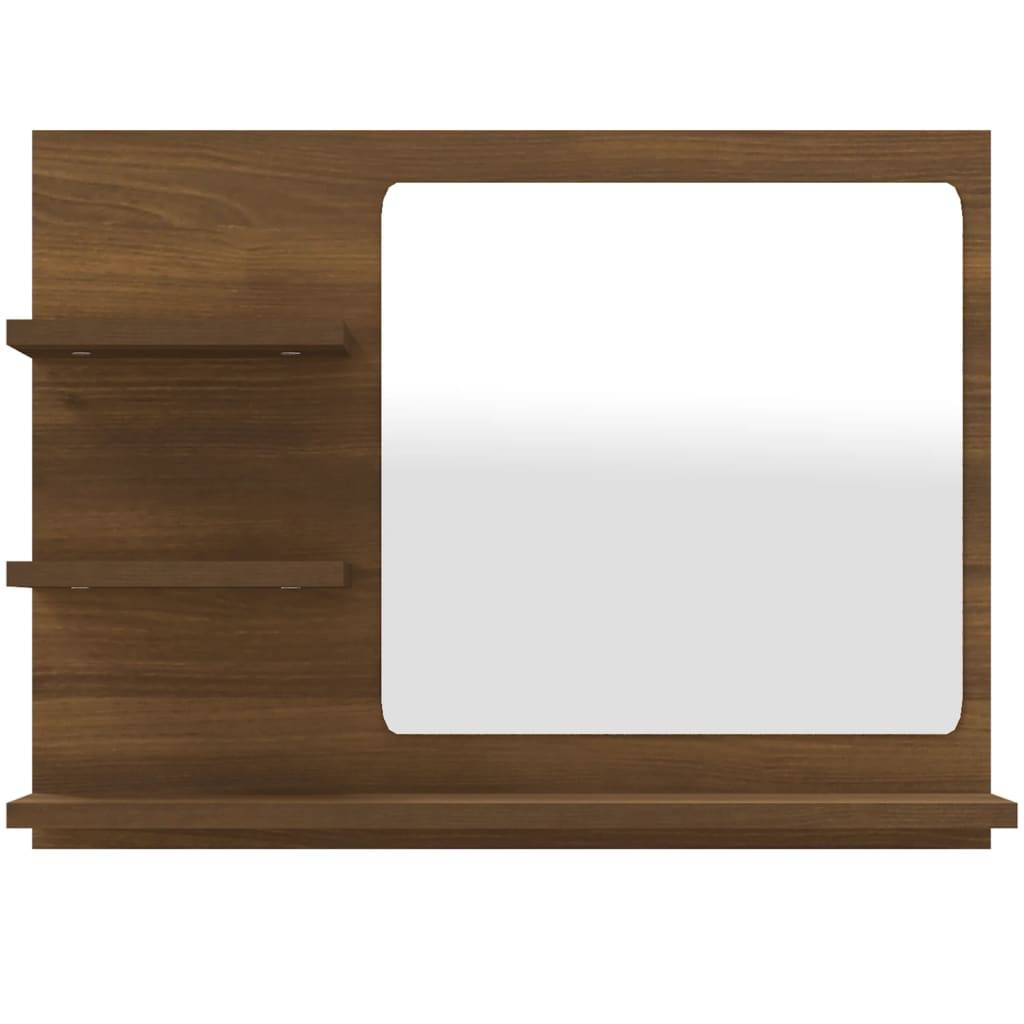 Miroir de bain 60 x 10,5 x 45 cm bois d'ingénierie marron - Image 2