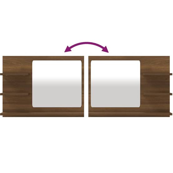 Miroir de bain 60 x 10,5 x 45 cm bois d'ingénierie marron - Image 4