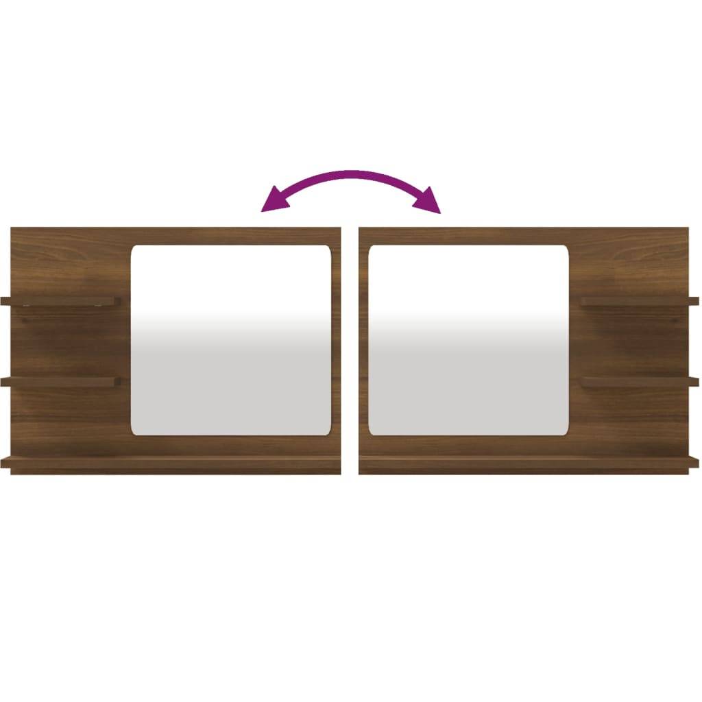 Miroir de bain 60 x 10,5 x 45 cm bois d'ingénierie marron - Image 4