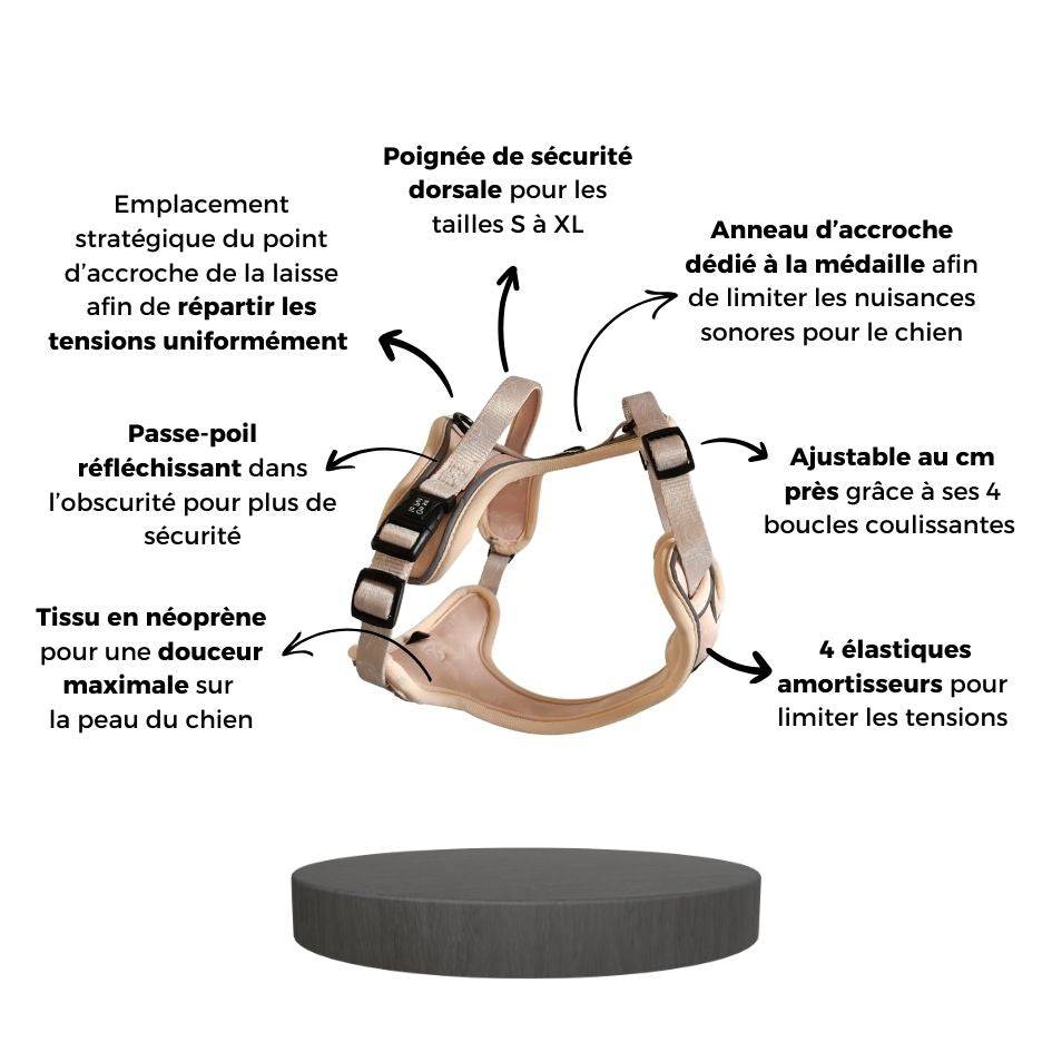 Harnais Premium pour chien confortable – Beige Tropical – On se la Pet - Image 5