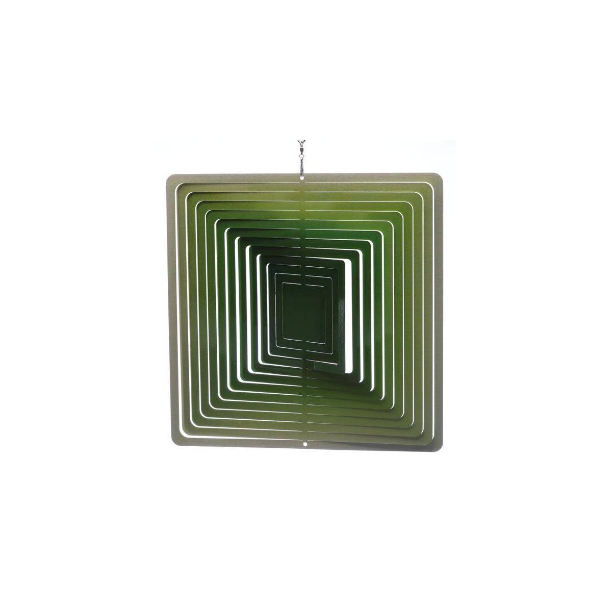 Mobile à vent carré vert 30cm Spin-Art Spinners - Image 1