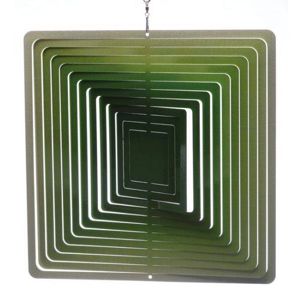 Mobile à vent carré vert 30cm Spin-Art Spinners - Image 1
