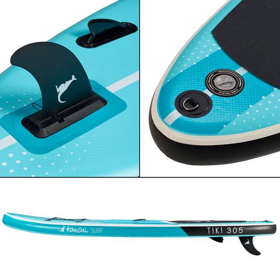 Kangui - KANGUI Stand up Paddle 305cm SUP gonflable + pagaie + sac à dos + pompe haute pression + leash + kit de réparation - TIKI - Image 3
