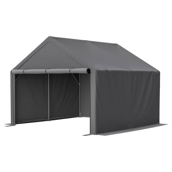 Abri de Stockage XXL Tente de Jardin pour Vélos et Outils Acier Galvanisé 305x396x233cm Gris - ComfortXL Outdoor Living - Image 9
