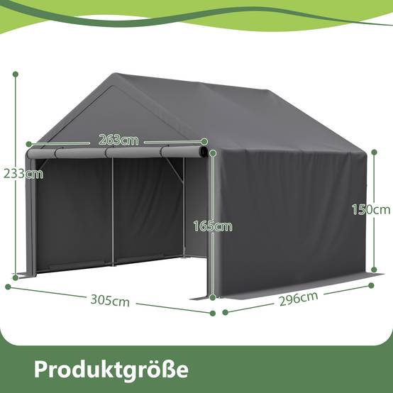 Abri de Stockage XXL Tente de Jardin pour Vélos et Outils Acier Galvanisé 305x396x233cm Gris - ComfortXL Outdoor Living - Image 2