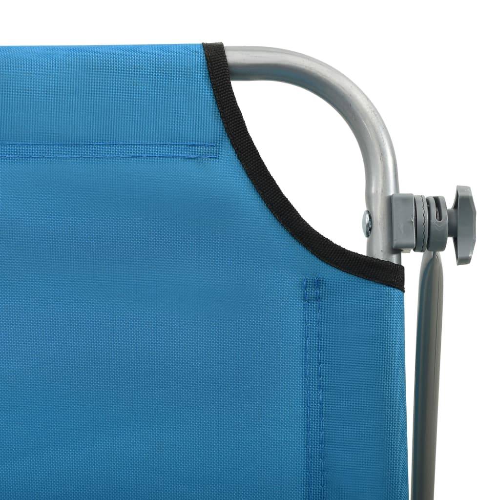 Helloshop26 - Transat chaise longue bain de soleil lit de jardin terrasse meuble d'extérieur 188 cm avec auvent acier bleu - Image 5