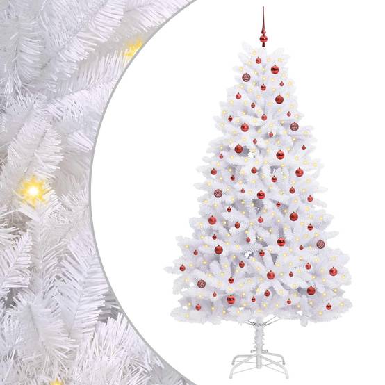 Sapin de Noël | Arbre de Noël Artificiel à Branches Articulées Blanc 240 cm Maison Chic - Image 1