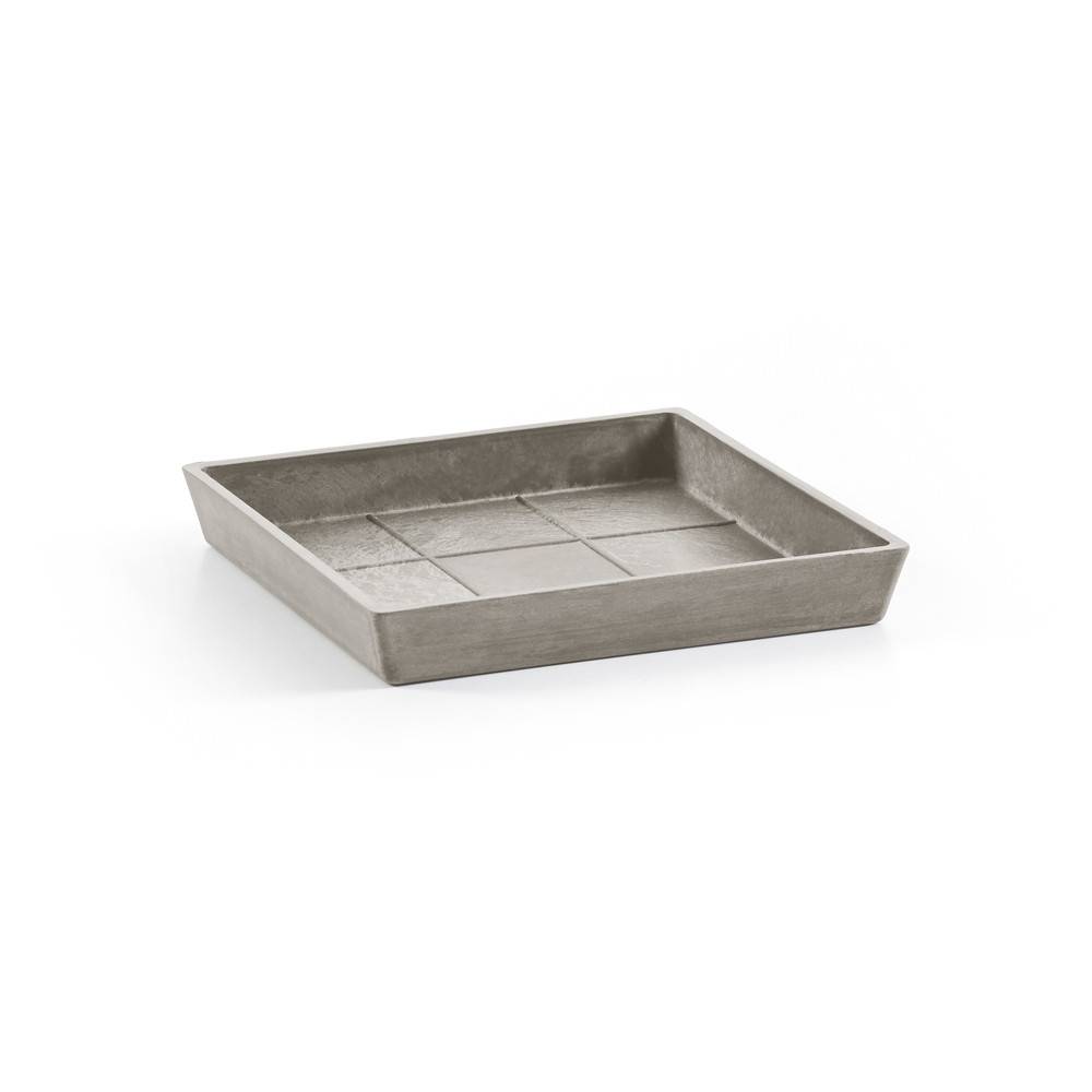 Ecopots - Soucoupe Square 25 Taupe - 22 x 22 x H. 2,6 cm ECOPOTS