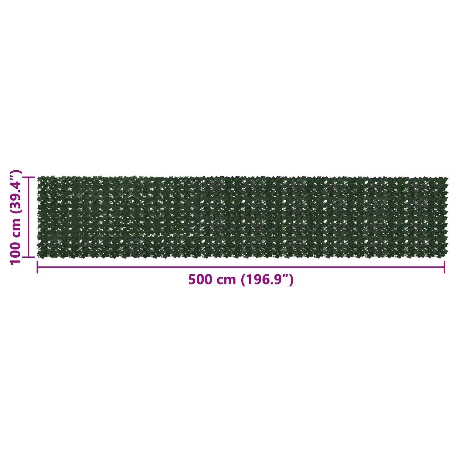 Écran de balcon polyéthylène et tissu vert foncé 500 x 100 cm - PANGIVO - Image 5