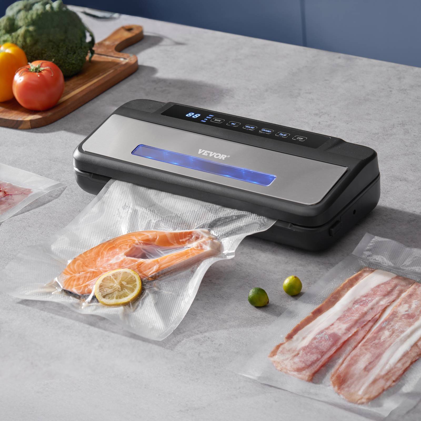 VEVOR Machine sous vide alimentaire 120W, scellage air auto 7 en 1 compacte 80 kPa. - Image 8