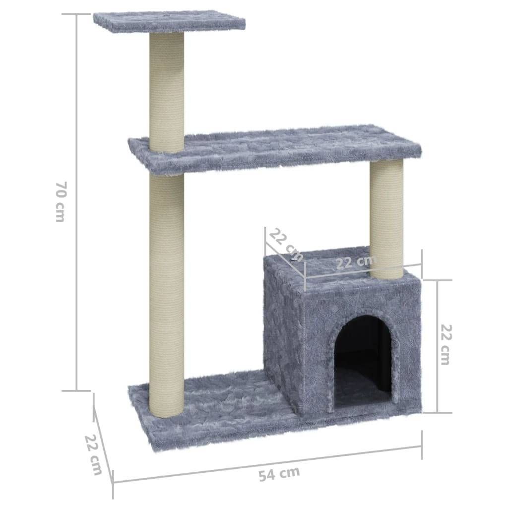 Maison Chic - Arbre à chat Arbre à griffer avec griffoirs en sisal Gris clair 70 cm - Meuble Pro - Image 6
