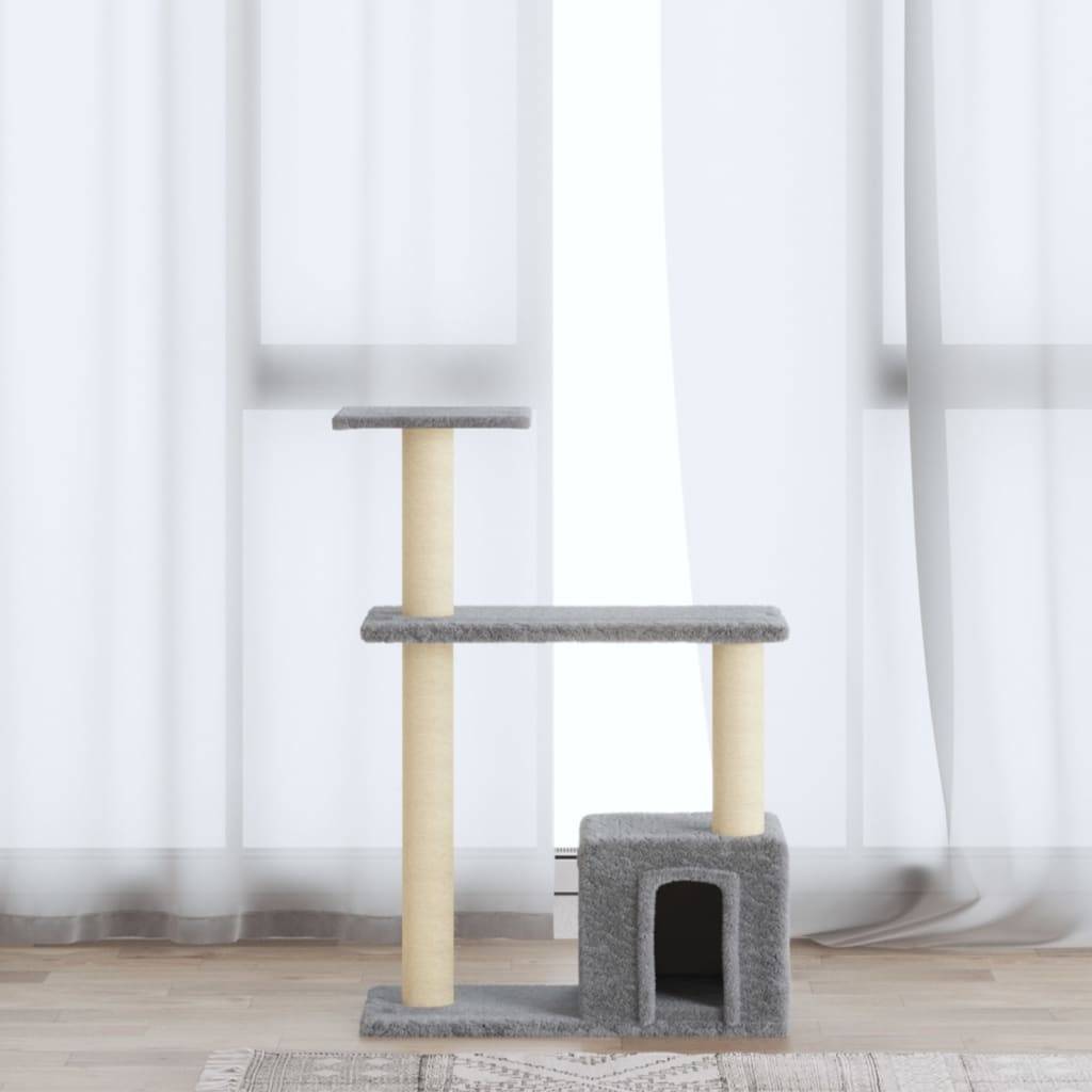 Maison Chic - Arbre à chat Arbre à griffer avec griffoirs en sisal Gris clair 70 cm - Meuble Pro - Image 2