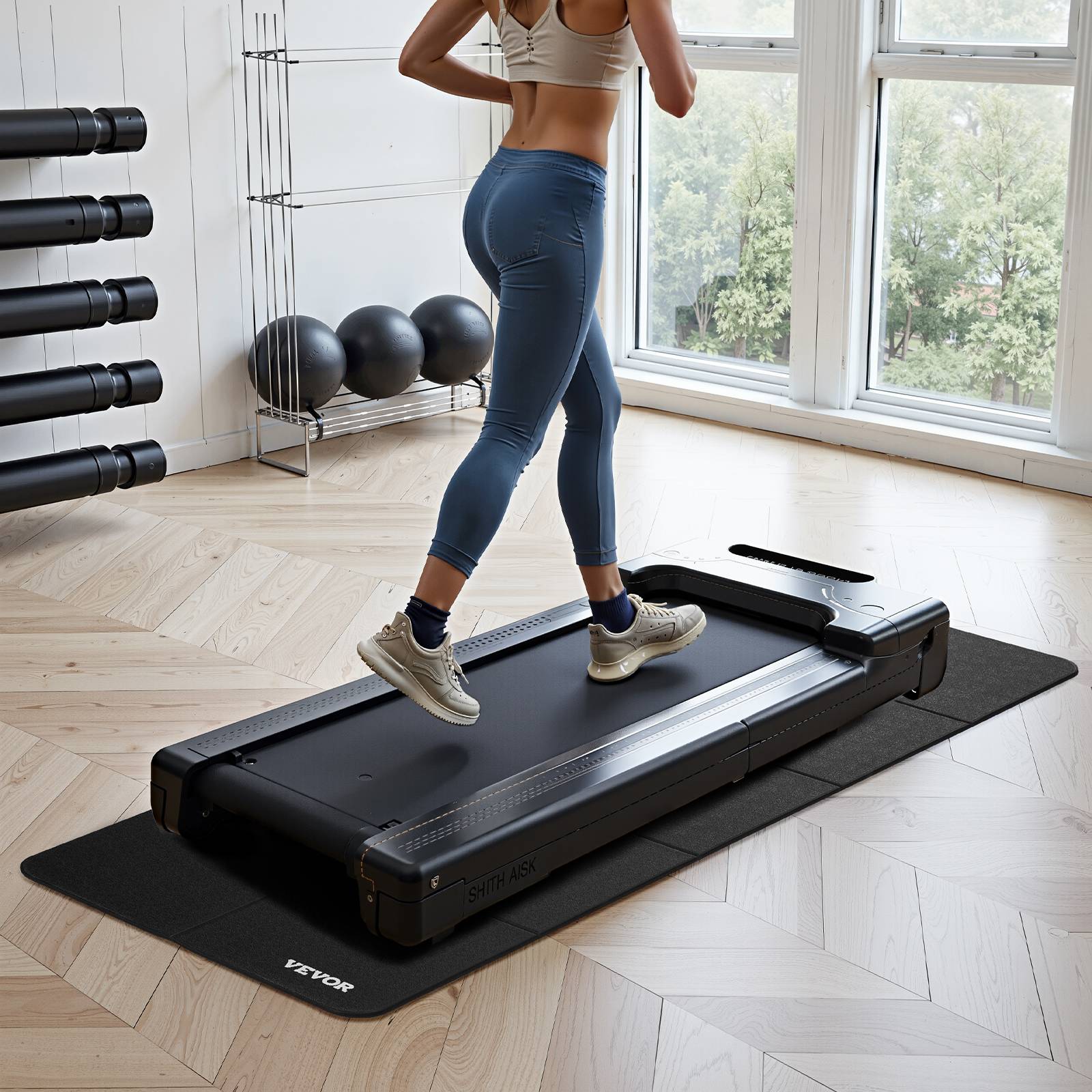 VEVOR Tapis équipement exercice pliable 300x340x6mm, PVC, gym. - Image 8