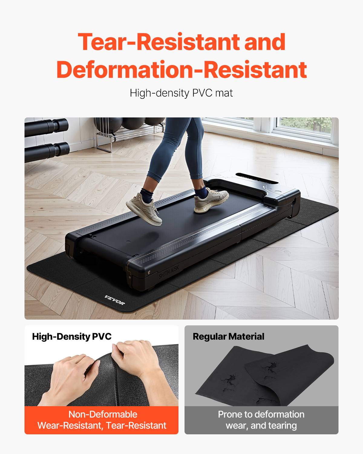 VEVOR Tapis équipement exercice pliable 300x340x6mm, PVC, gym. - Image 3