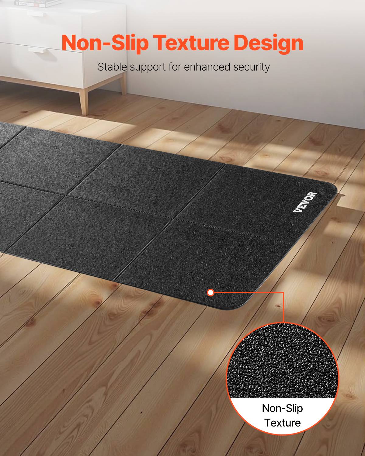 VEVOR Tapis équipement exercice pliable 300x340x6mm, PVC, gym. - Image 4