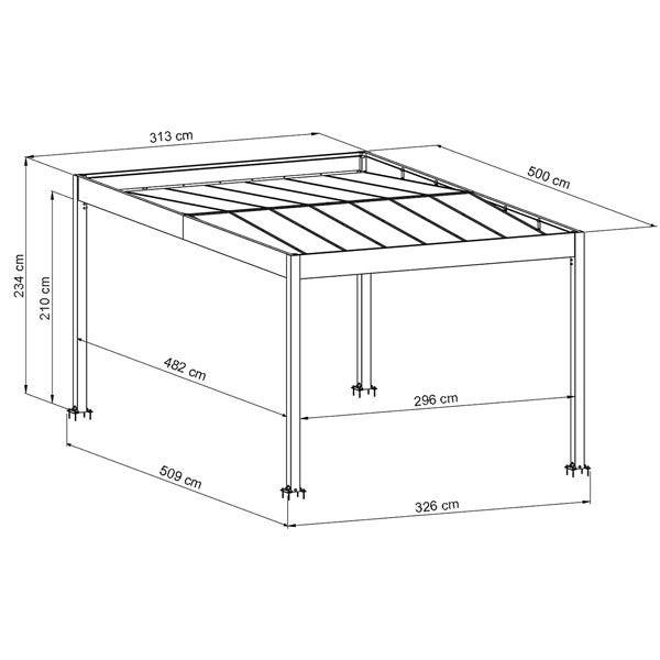 Trigano Jardin - Carport aluminium Trigano - LIBECCIO + 8 claustras - 16 m² - Image 3