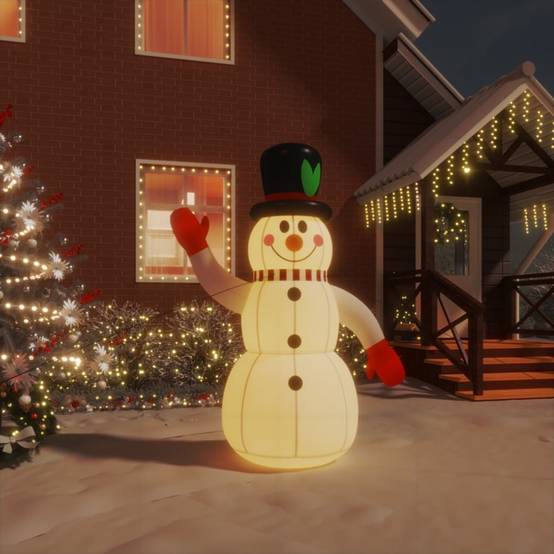Petit Bonhomme de Neige Gonflable 120cm avec LED pour Décoration de Jardin – ComfortXL Outdoor Living - Image 1
