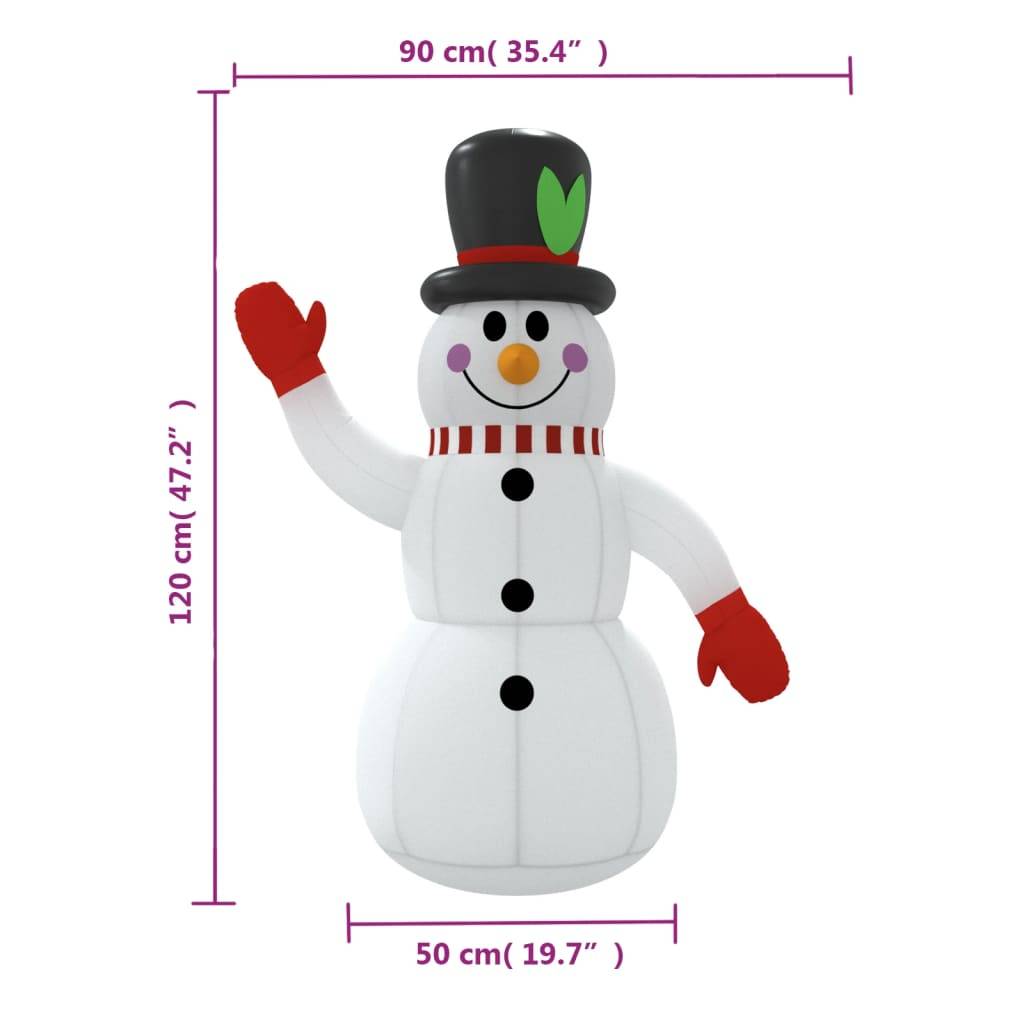 Petit Bonhomme de Neige Gonflable 120cm avec LED pour Décoration de Jardin – ComfortXL Outdoor Living - Image 6