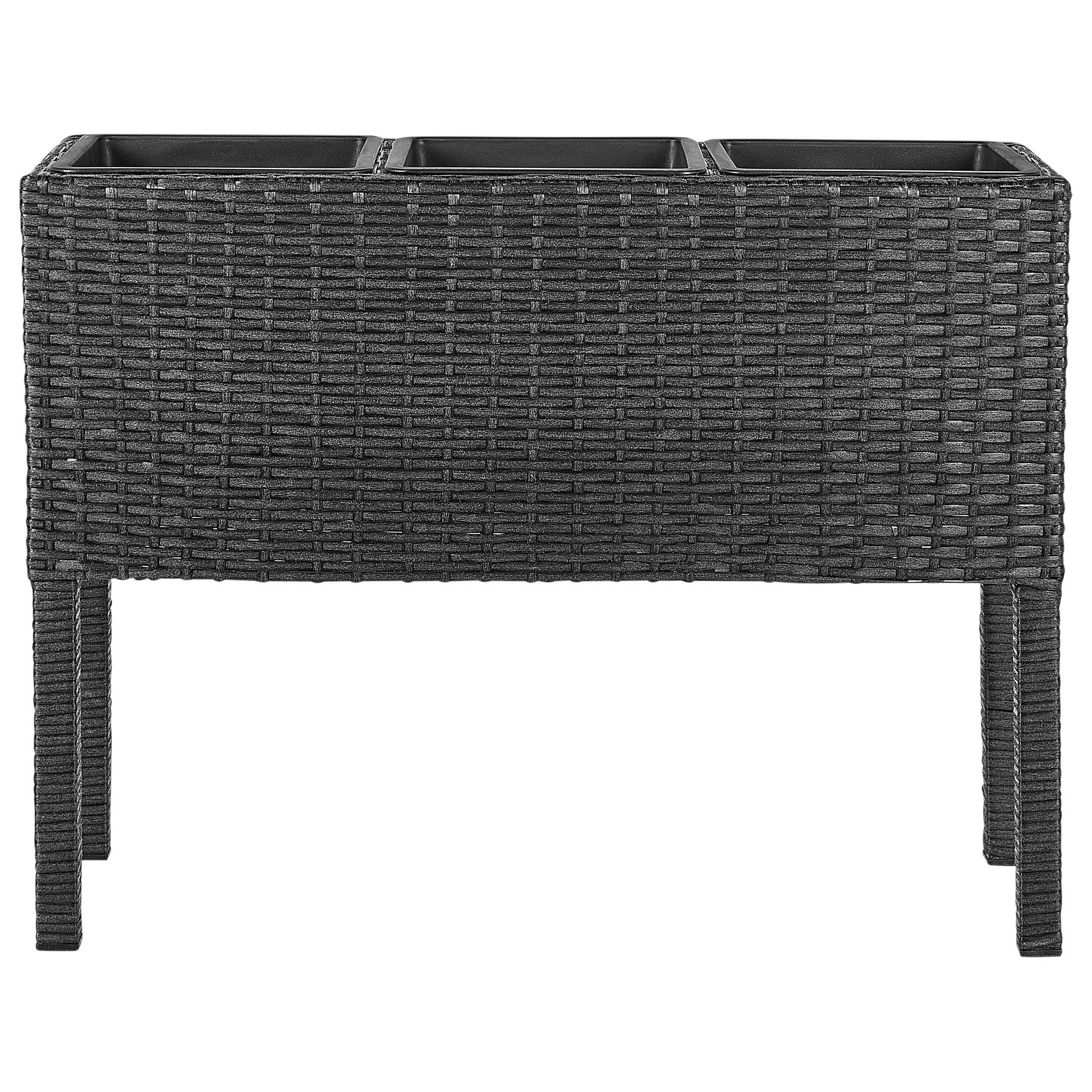 Cache-pot d'extérieur Polyrotin Noir CARAGANA - Beliani - Image 1