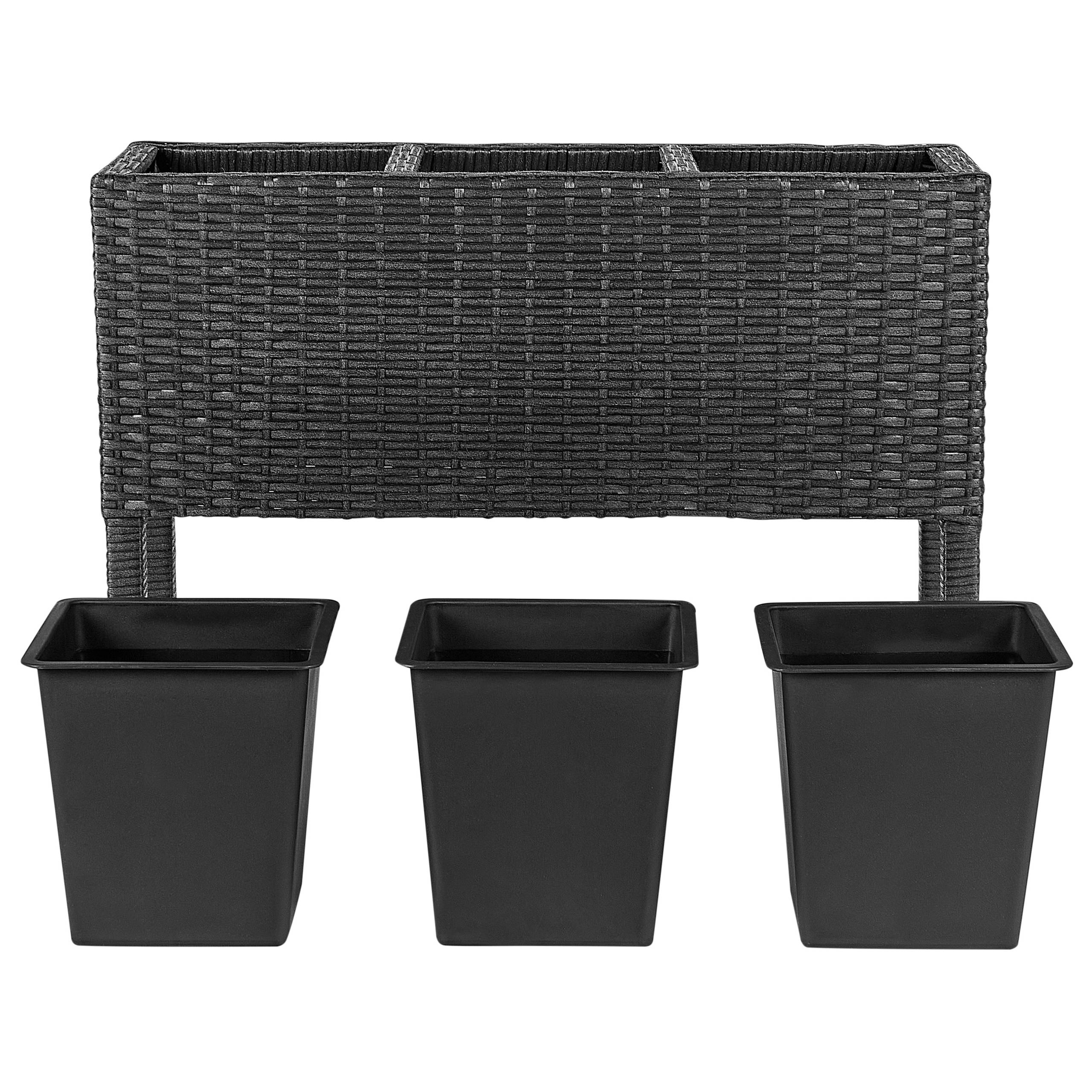 Cache-pot d'extérieur Polyrotin Noir CARAGANA - Beliani - Image 4