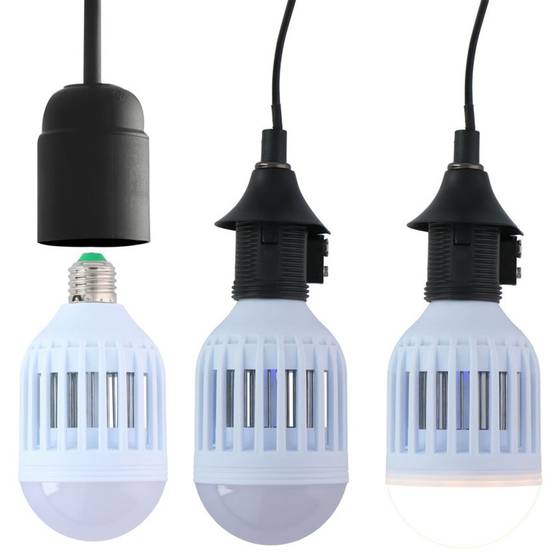 Lampe led anti moustique Insectes volants 2en1 Ampoule LED vissable douille standard E27 GRUNDIG - Image 8