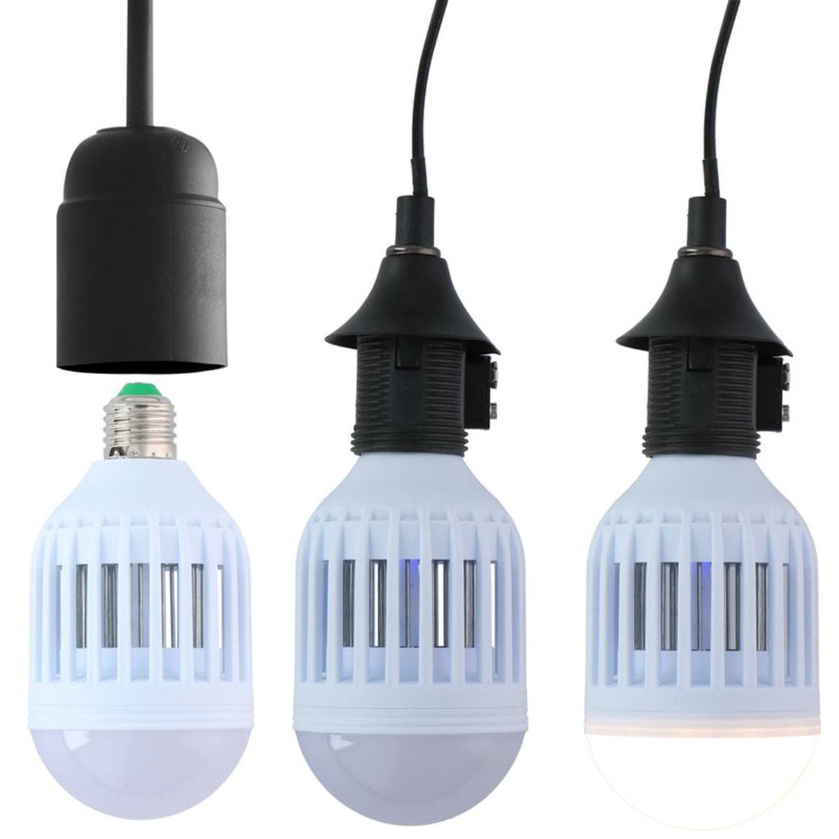 Lampe led anti moustique Insectes volants 2en1 Ampoule LED vissable douille standard E27 GRUNDIG - Image 8