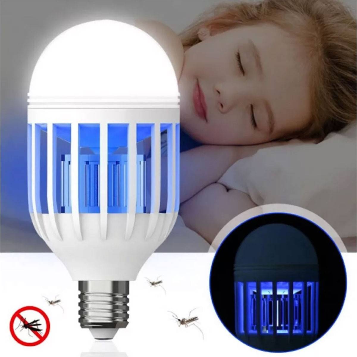 Lampe led anti moustique Insectes volants 2en1 Ampoule LED vissable douille standard E27 GRUNDIG - Image 4