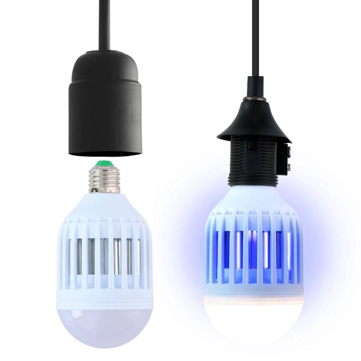 Lampe led anti moustique Insectes volants 2en1 Ampoule LED vissable douille standard E27 GRUNDIG - Image 2
