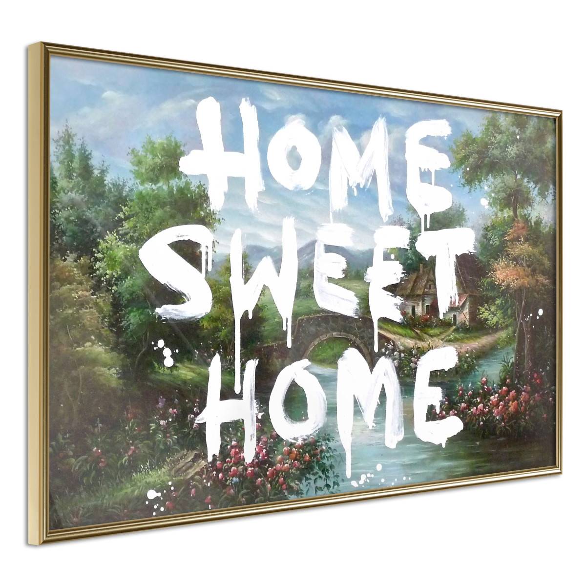Affiche Murale Encadrée "There's No Place Like Home" 60 x 40 cm Or