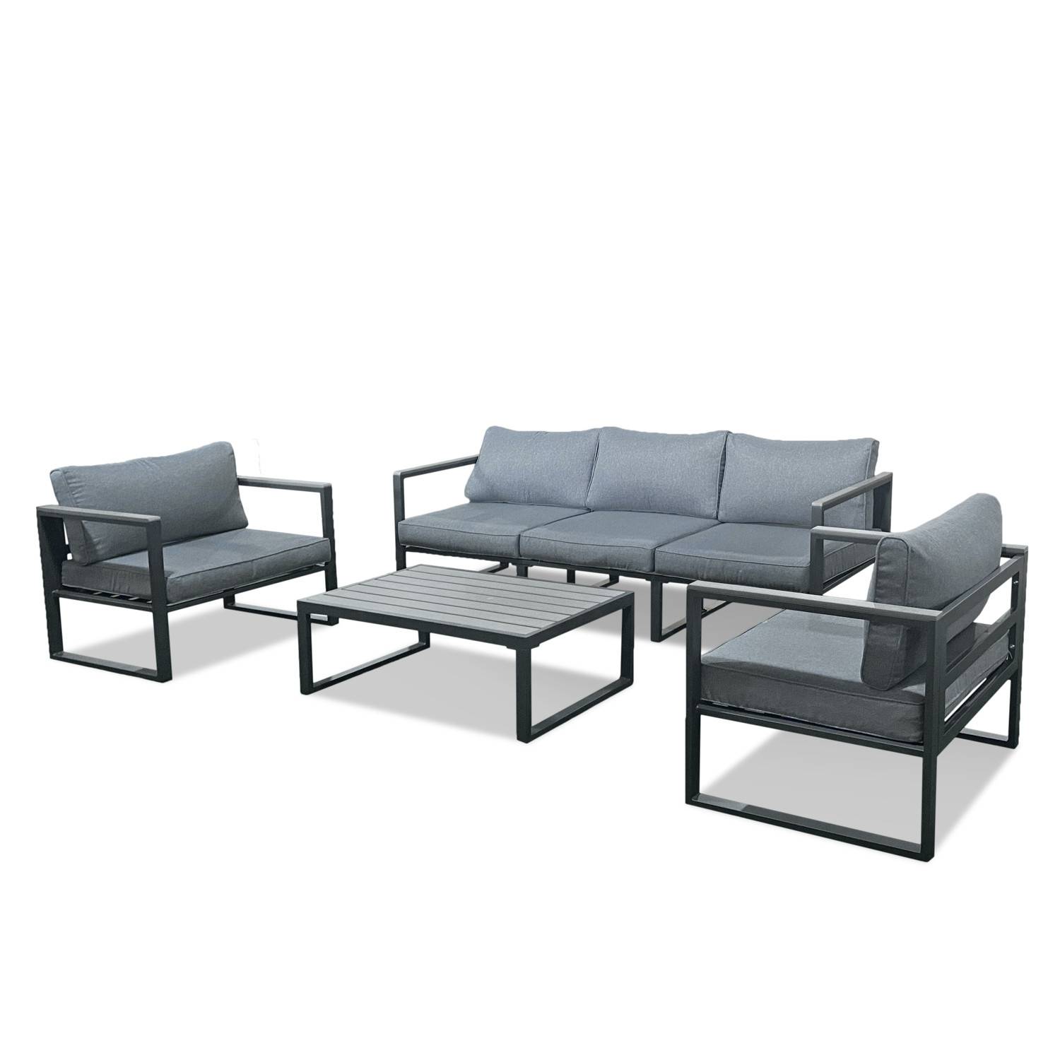 Autre - Salon de jardin aluminium et polywood 5 Places couleur gris - VINCENNES - Image 1