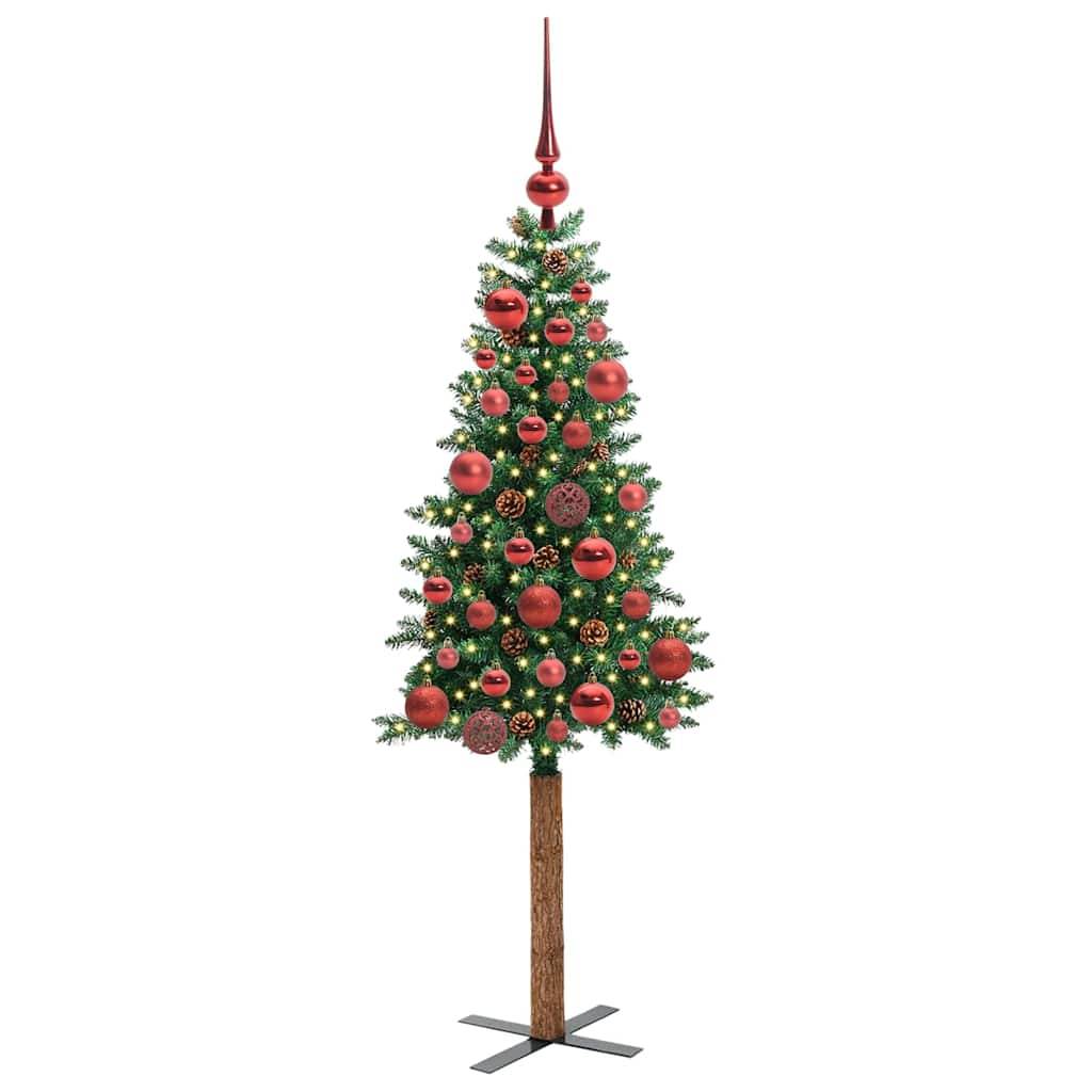 Sapin de Noël Artificiel 150 cm Pré-décoré, Tronc en Bois, 150 LED, Facile à Installer – ComfortXL Outdoor Living - Image 3