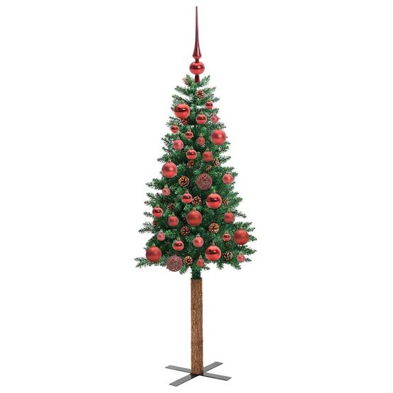 Sapin de Noël Artificiel 150 cm Pré-décoré, Tronc en Bois, 150 LED, Facile à Installer – ComfortXL Outdoor Living - Image 4