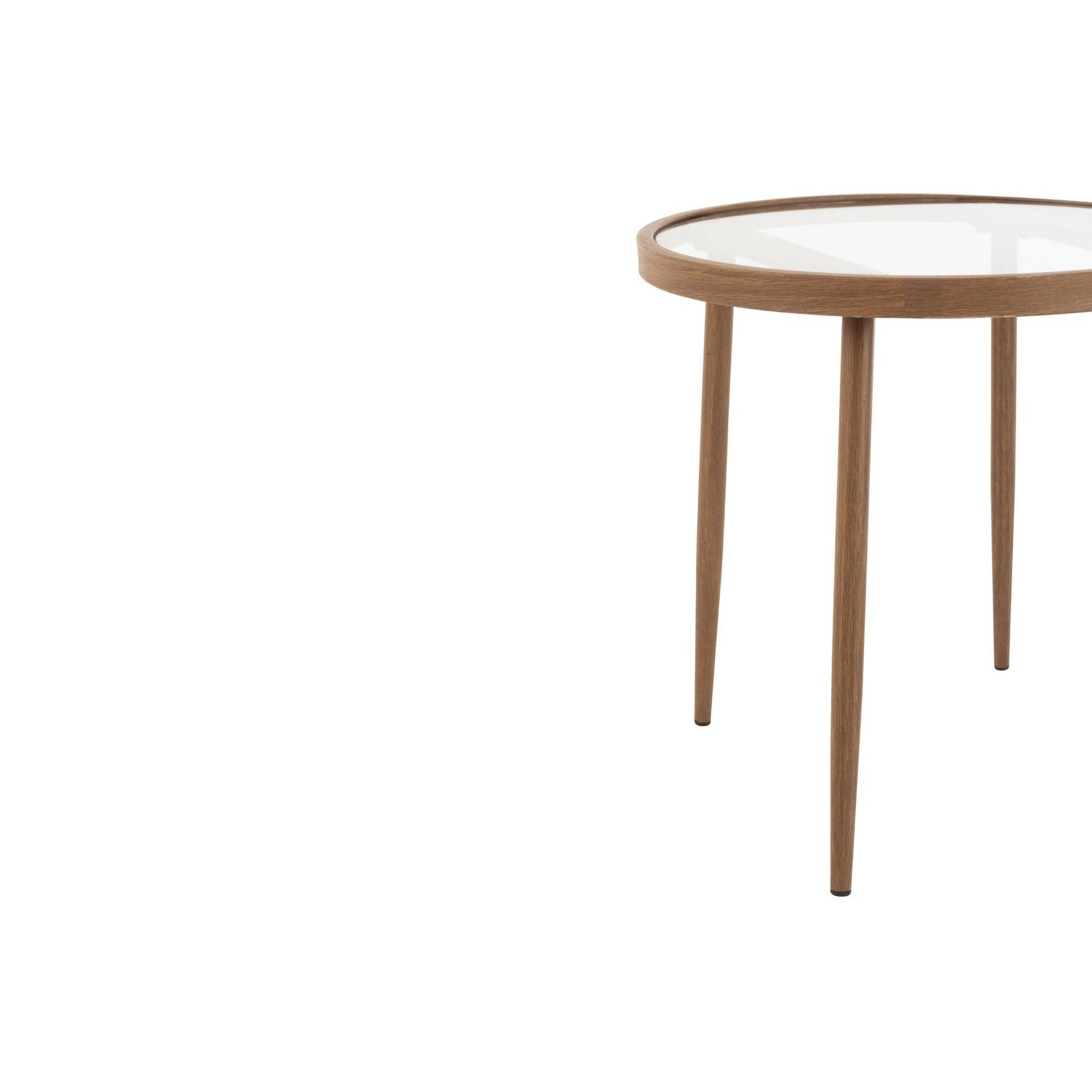 Autre - Table basse ronde en métal et verre D50 (lot de 2) - MALAGA - Image 7