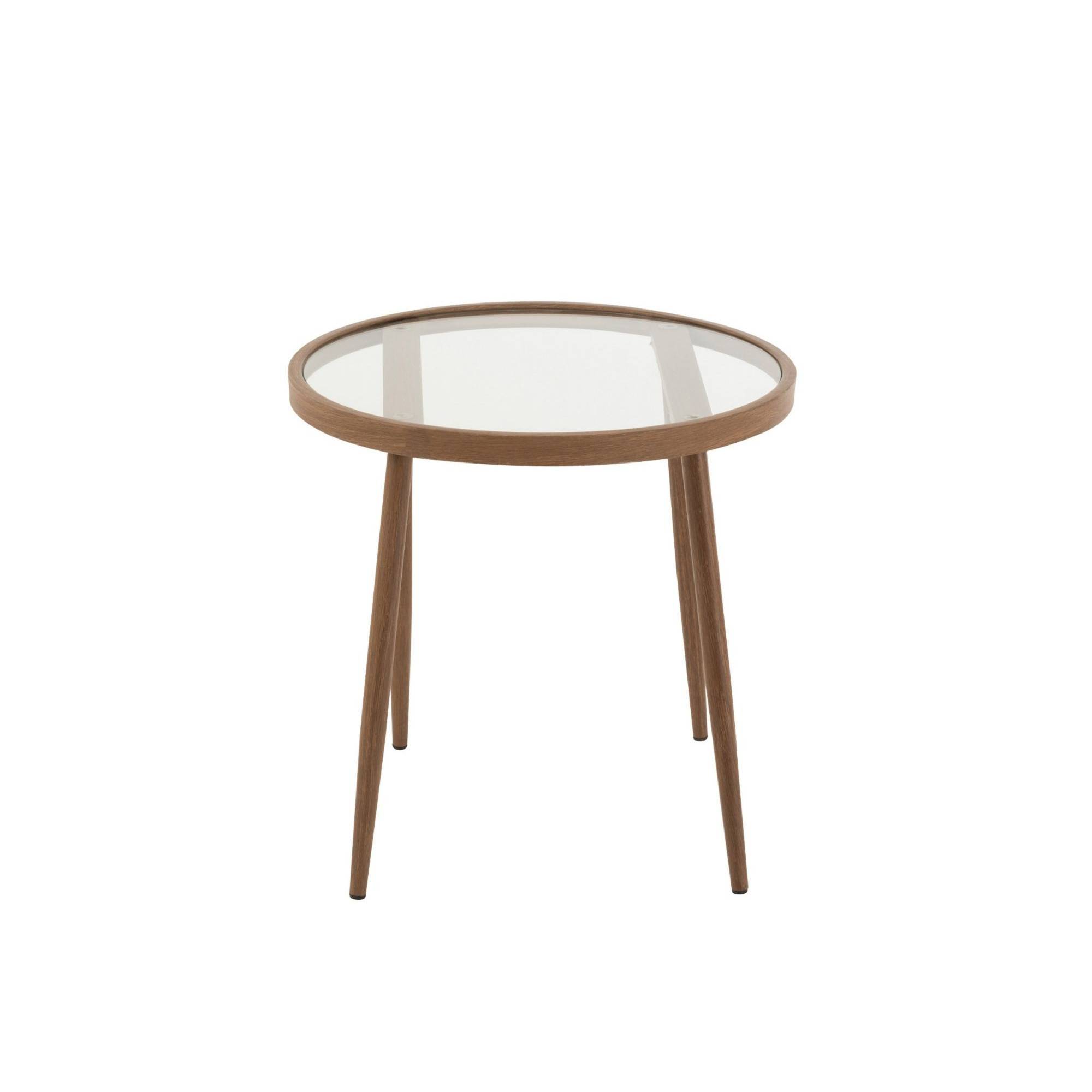 Autre - Table basse ronde en métal et verre D50 (lot de 2) - MALAGA - Image 4