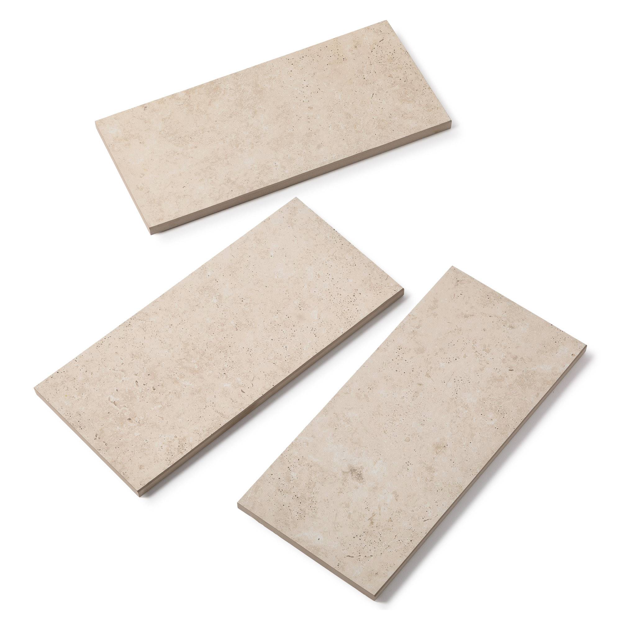 Margelle de piscine effet Travertin Beige 60x28x2 cm Bord Droit Pietra - RO'MA CARRELAGE - Image 4