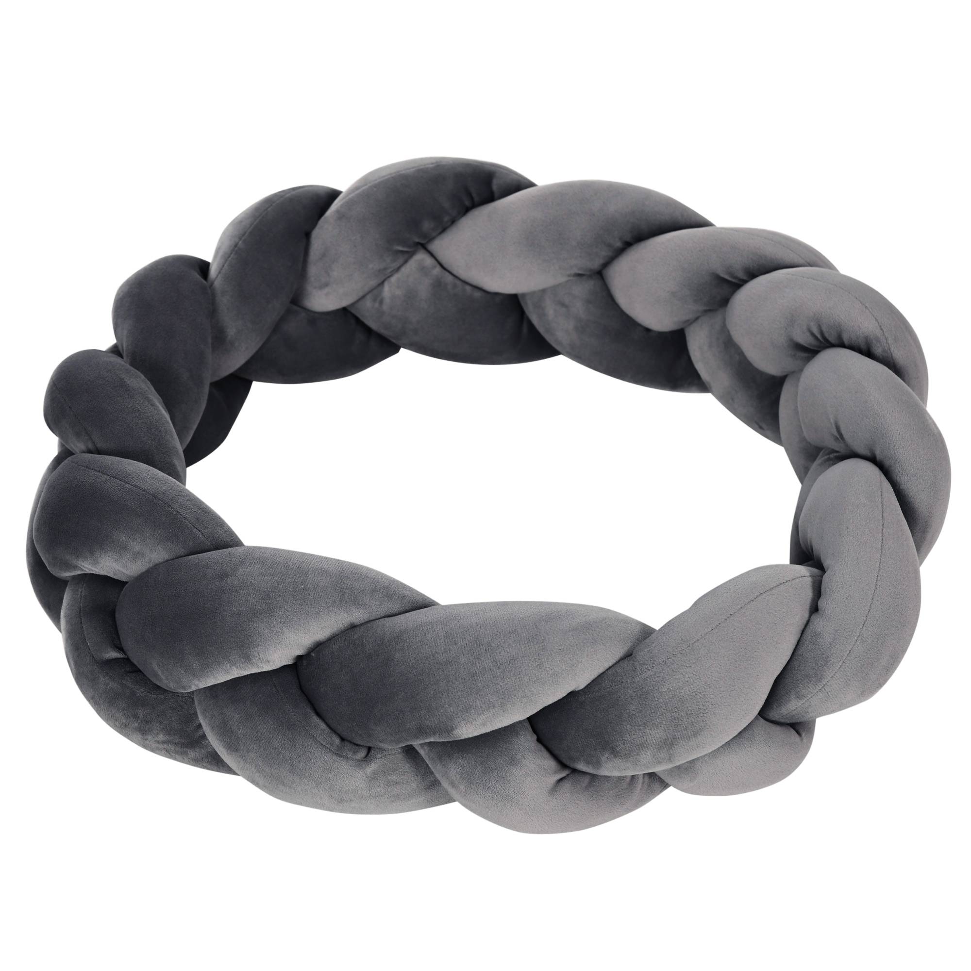 Lit pour petit chien, lit animal lavable, coussin indépendant et corde coton,55x55x14cm,gris - Image 9