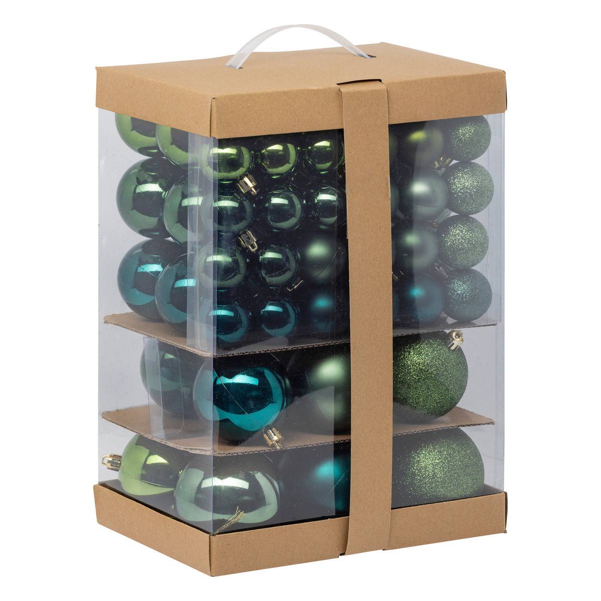 Fééric Lights & Christmas - Déco de sapin Lot de 60 Boules de Noël de 4 à 8 cm - Vert - Image 2