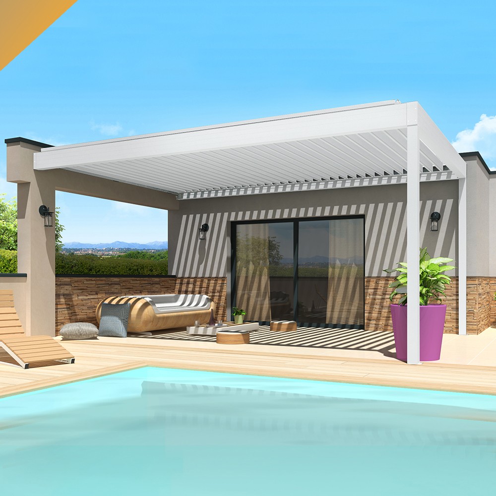 Intersun - Pergola Bioclimatique SPINELLE 4,50x6,037 M Verins à Télécommande (Blanc) - INTERSUN - Image 2