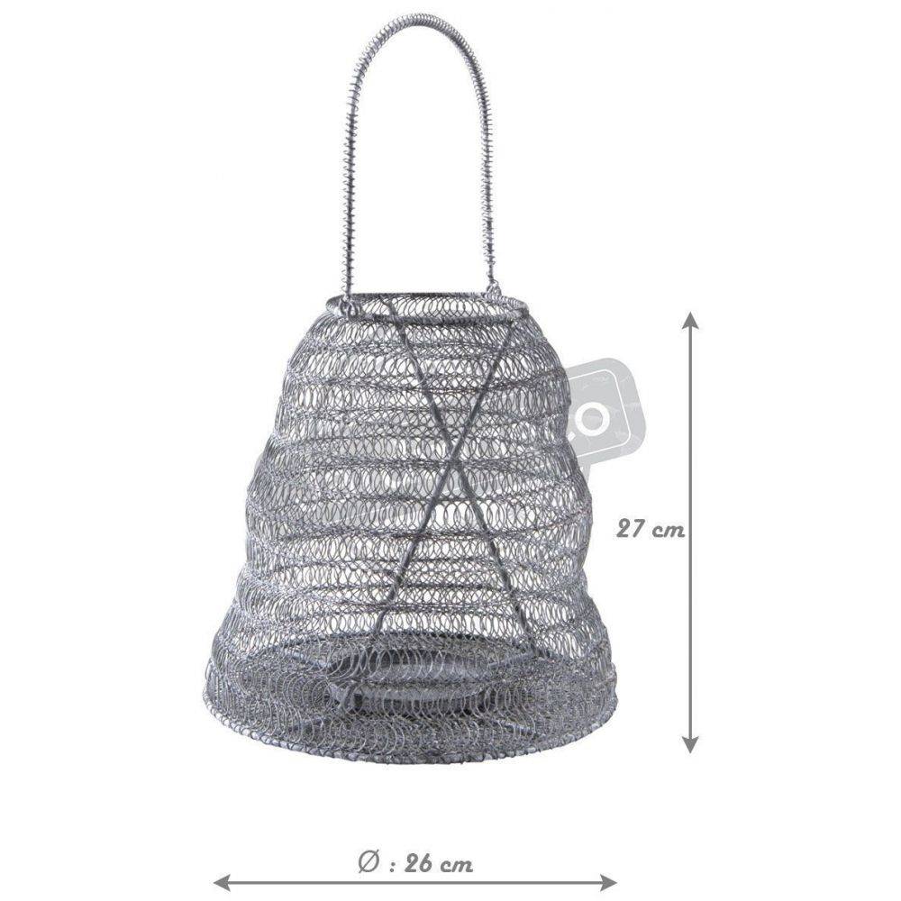 Aubry Gaspard - Photophore métal grillage gris blanchi Diamètre 26cm - Image 2