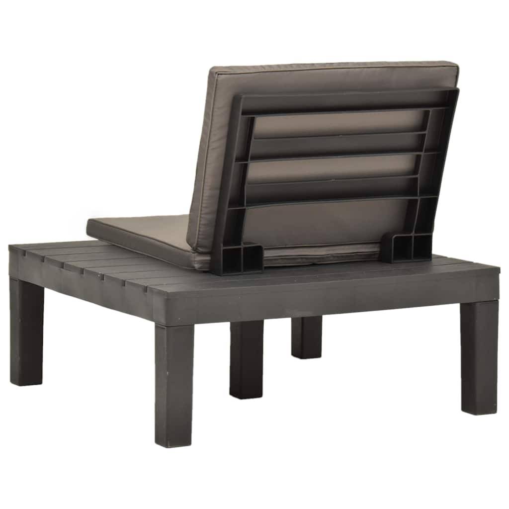 Vidaxl - Chaise de salon de jardin avec coussin Plastique Anthracite vidaXL 48826 - Image 4
