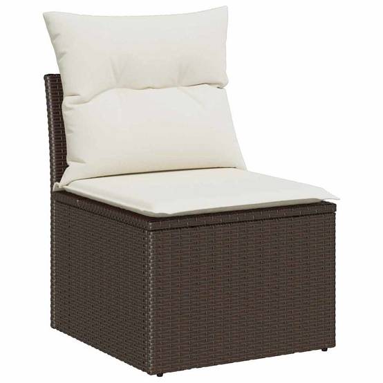 Vidaxl - Ensemble de canapé de jardin 9 pcs Marron Poly rotin vidaXL 3348304 - Image 6