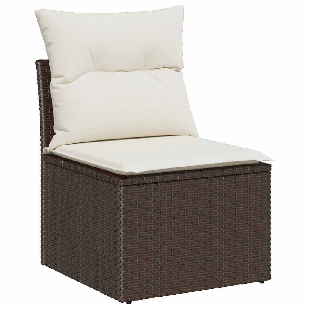 Vidaxl - Ensemble de canapé de jardin 9 pcs Marron Poly rotin vidaXL 3348304 - Image 6