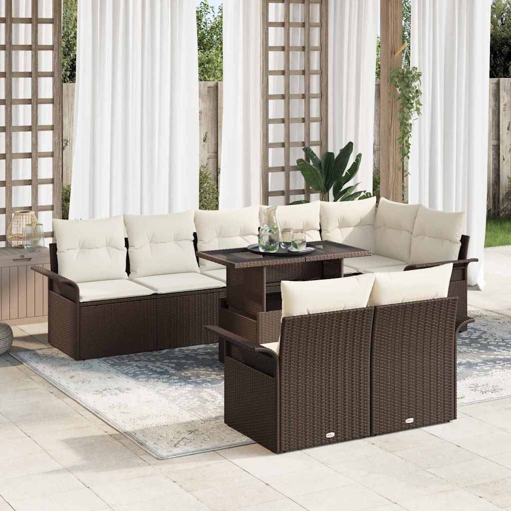 Vidaxl - Ensemble de canapé de jardin 9 pcs Marron Poly rotin vidaXL 3348304 - Image 1