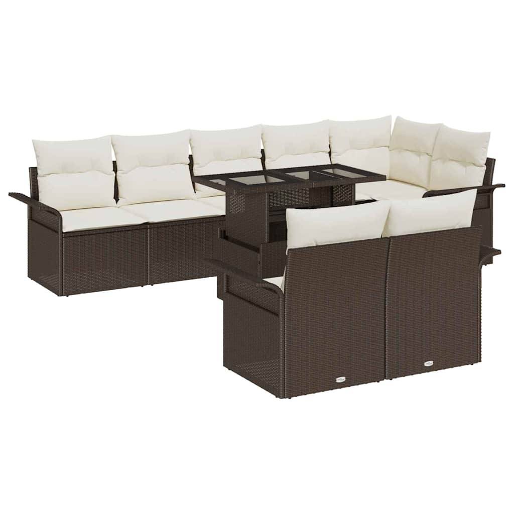 Vidaxl - Ensemble de canapé de jardin 9 pcs Marron Poly rotin vidaXL 3348304 - Image 2