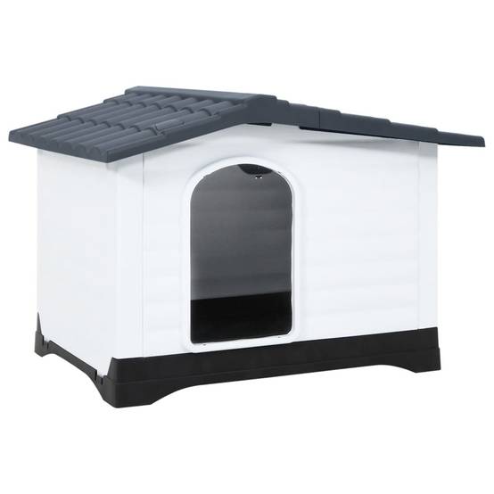 Grande niche pour chien polypropylène plancher surélevé Gris 90.5x68cm – ComfortXL Pet Living - Image 1