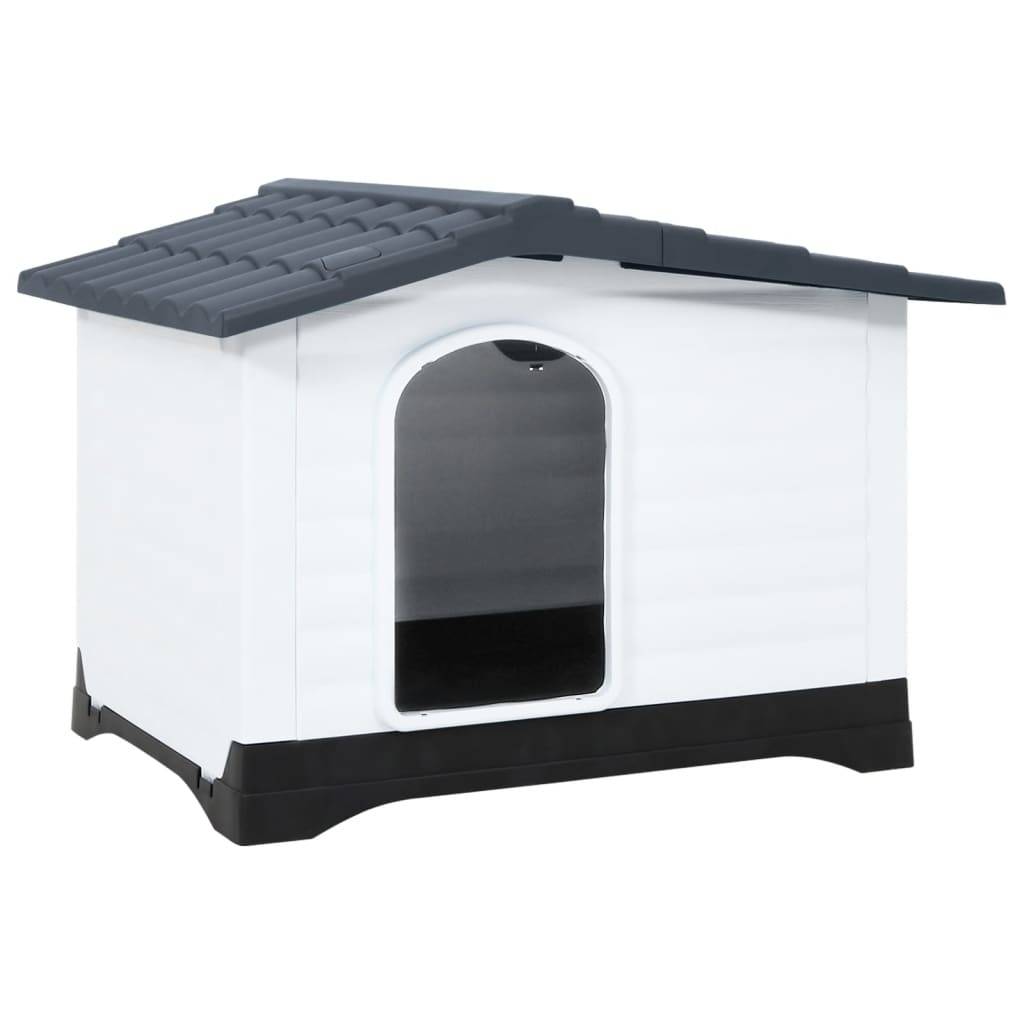 Grande niche pour chien polypropylène plancher surélevé Gris 90.5x68cm – ComfortXL Pet Living - Image 1